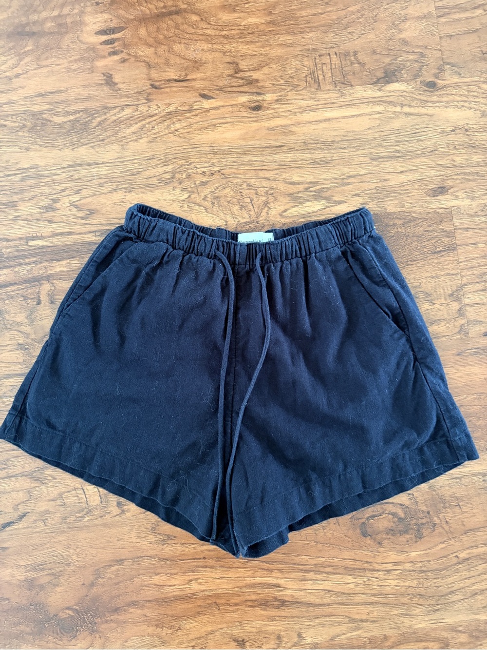 Abercrombie and Fitch Women’s Black linen Drawstring Shorts